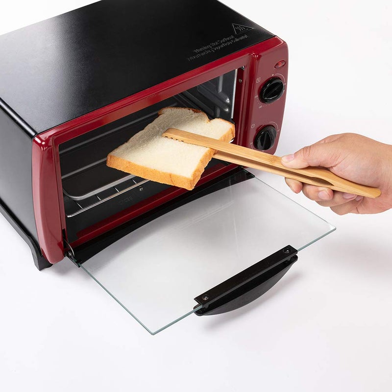 DUJEN 2 Pieces Bamboo Toast Tongs, 10.2 Inches Long Wood Toaster Tongs with Anti-slip Design, Tongs for Cooking with Cooking Oil Coating - Image 4