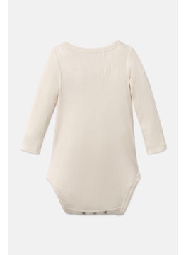 Tchibo Toddlers Boy Plain Long Sleeves Bodysuits, Off White  - Image 2