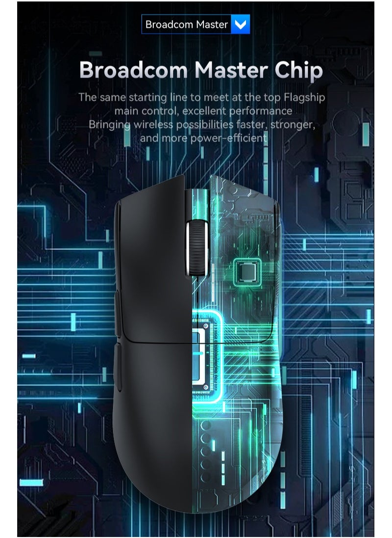 Attack Shark - ATTACK SHARK X11 Tri-Mode Gaming Mouse - Wired, 2.4GHz Wireless, Bluetooth - 22000 DPI PixArt PAW3311 Sensor - RGB Backlight - Magnetic Charging Dock - Lightweight & Ergonomic Design - For PC, Laptop, Mac, Xbox, PS (White) - Image 1