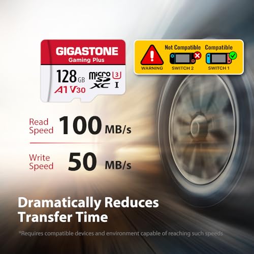 Gigastone 【Switch 1 Only】 GIGASTONE Micro SD Card 128GB 5-Pack, Gaming Plus, MicroSDXC Memory Card for Nintendo-Switch 1, UHS-I U3 A1 Class 10, up to 100MB/s, with MicroSD to SD Adapter - Image 3