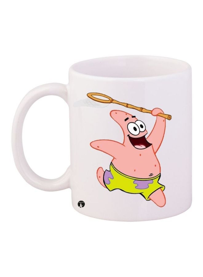 RYN Patrick Printed Coffee Mug White/Pink/Yellow 11ounce