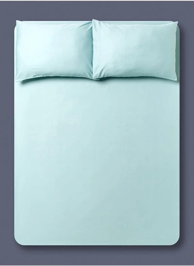 Noon East King Size Fitted Flat Sheet with Pillowcase "200 x 200 +33cm - 50 x 75 cm"