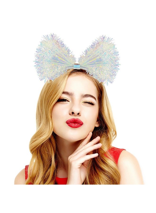 Bnikion Red Bow Headband Women Girls Hair Band Bows Headdress Halloween Cosplay Hair Accessories Christmas Costume Headwear (S-Disco) - Image 2