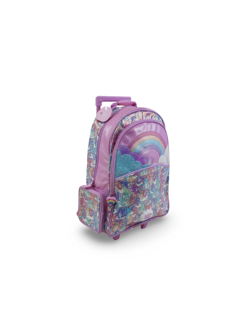 سميجل حقيبة بعجلات من Smiggle بتصميم دب، مقاس 18 بوصة – وردي - Image 1