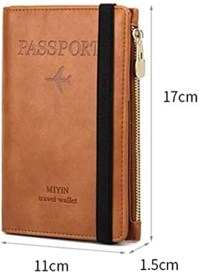 Goolsky - Goolsky Passport Holder Travel Wallet Multifunctional RFID PU Leather Passport Holder Case - Image 1
