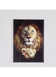 Home Box Ersel Lion and Cub Framed Picture - 50x70x2.5 cm  - Image 3