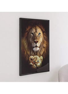 Home Box Ersel Lion and Cub Framed Picture - 50x70x2.5 cm  - Image 2