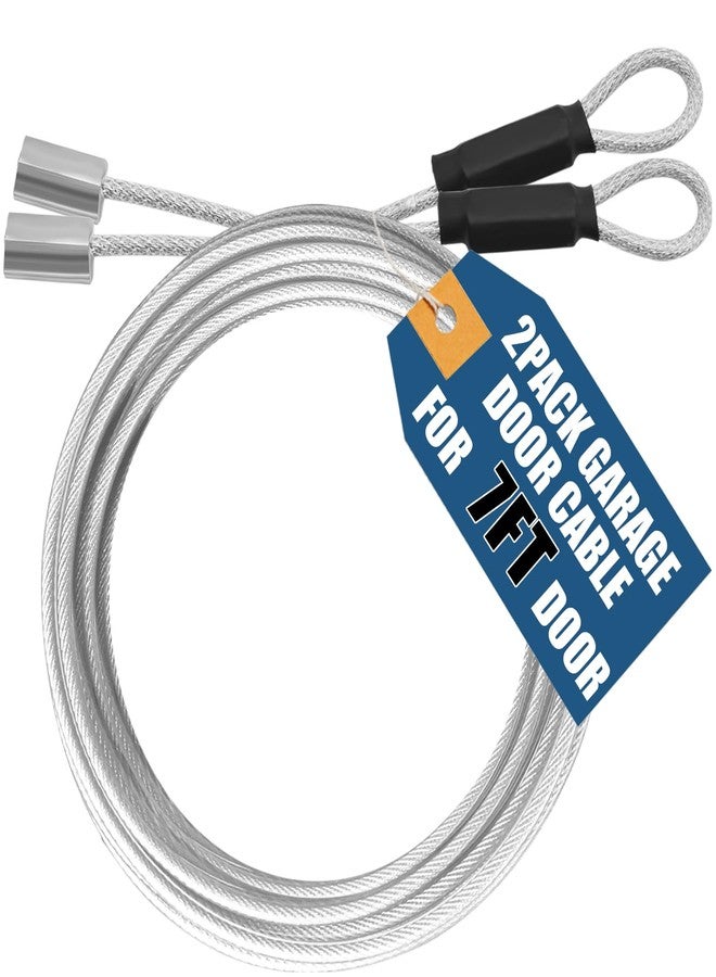 NAZOU 8 ft 6 inch Long Garage Door Cable Repair Kit Garage Door Wire Cable & Parts 304 Steel Garage Door Cable Replacement & Hardware for Garage Doors（1/8 inch Pack of 2) - Image 1