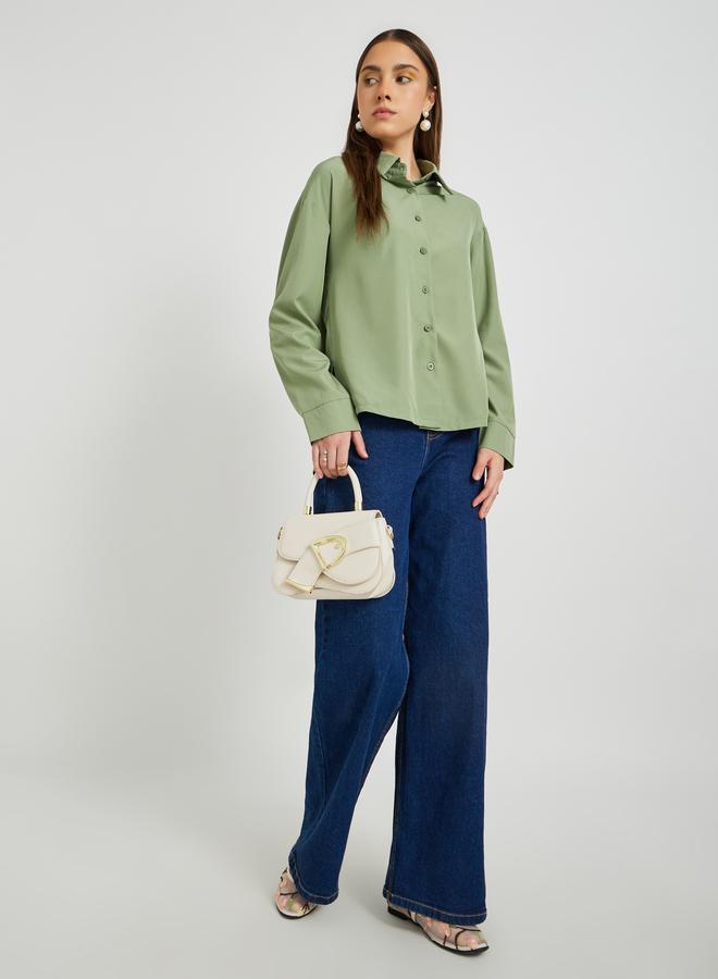 Take Two Take Two Solid Spread Collar Long Sleeve Shirt  - Image 2