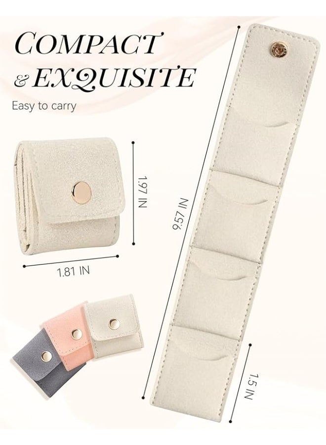 Mini Travel Jewelry Bag 2025 New Portable Foldable Faux Suede Jewelry Organizer And Storage with Buckle - Mini Travel Jewelry Roll Bag Jewelry Pouch for Earrings, Rings, Necklaces-1PCS - Image 5