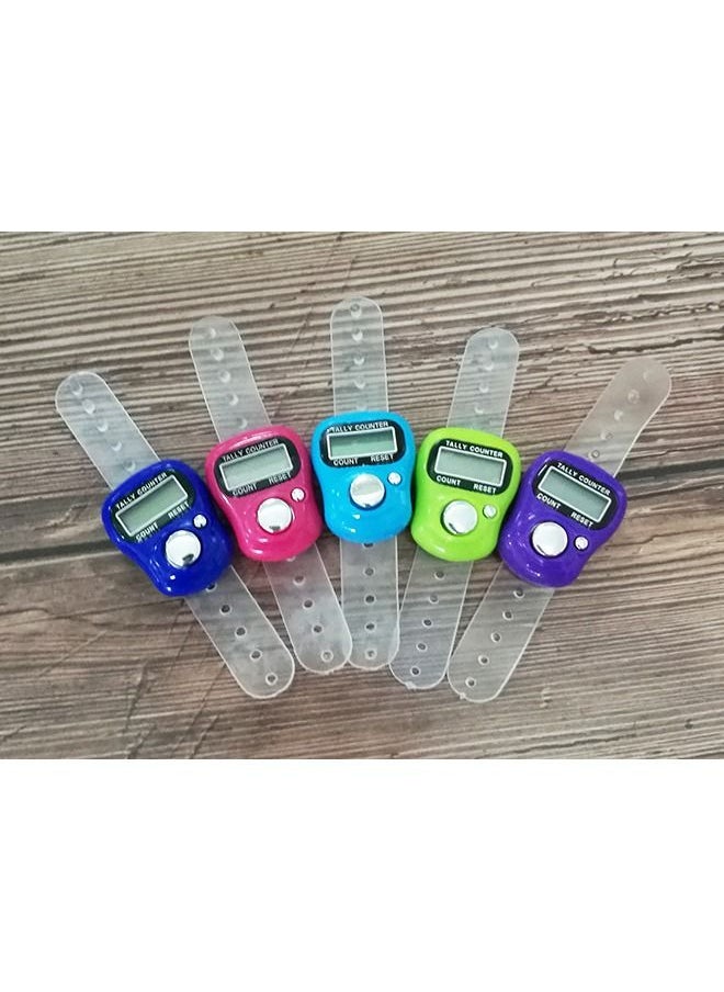 Generic - 5 pcs Digital Tally Finger Small Tasbih Counter Rings , Finger Lap Tally Counter,Tally Digital Mini pace, Manual Digital LCD Multicolour - Image 1