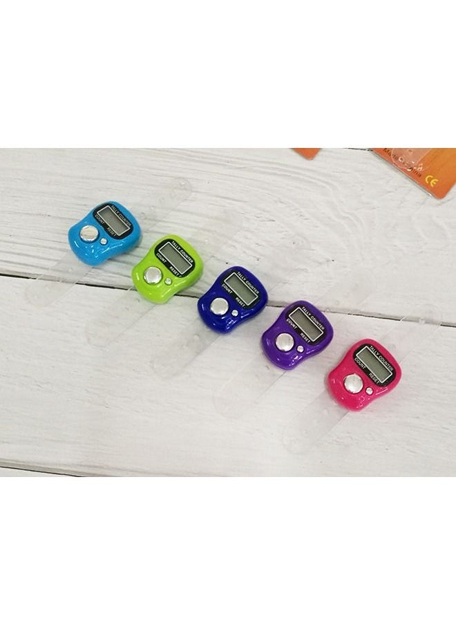 Generic - 5 pcs Digital Tally Finger Small Tasbih Counter Rings , Finger Lap Tally Counter,Tally Digital Mini pace, Manual Digital LCD Multicolour - Image 1