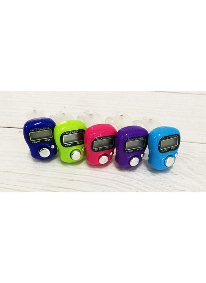 Generic - 5 pcs Digital Tally Finger Small Tasbih Counter Rings , Finger Lap Tally Counter,Tally Digital Mini pace, Manual Digital LCD Multicolour - Image 1