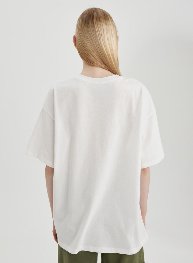 DeFacto Oversize Fit Crew Neck Printed Short Sleeve T-Shir - Image 3