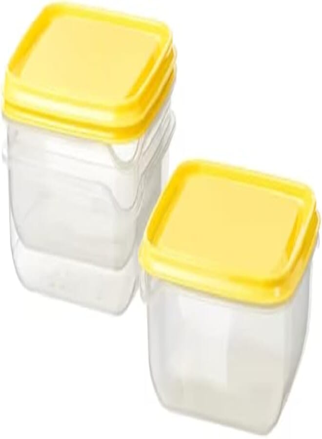 Ikea I-K-E-A PRUTA Storage Food Container Boxes Clear/Yellow 20 oz Polypropylene (Pack of 3)