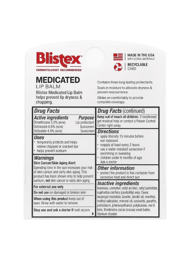 Blistex بليستكس، بلسم شفاه طبي، واقي شفاه/واقي شمس، SPF 15، 0.15 أونصة (4.25 جرام) - Image 3