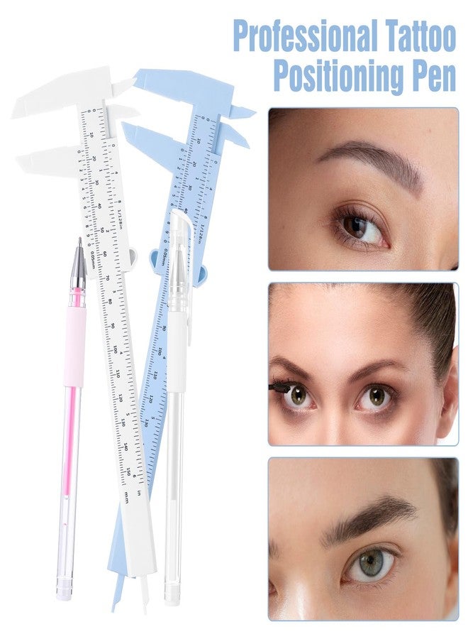 Sibba Eyebrow Mapping Kit Brow Mapping Pen Set 3PCS Eyebrows Pen with 6PCS Replacement Refills and 2PC Ruler Eyebrows Microblading Marker Pens Eyebrow Makeup Position Mappings Mark Measuring Tool - Image 4