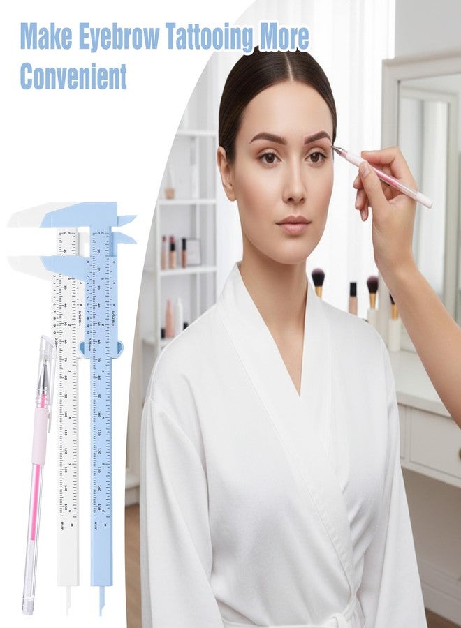 Sibba Eyebrow Mapping Kit Brow Mapping Pen Set 3PCS Eyebrows Pen with 6PCS Replacement Refills and 2PC Ruler Eyebrows Microblading Marker Pens Eyebrow Makeup Position Mappings Mark Measuring Tool - Image 5