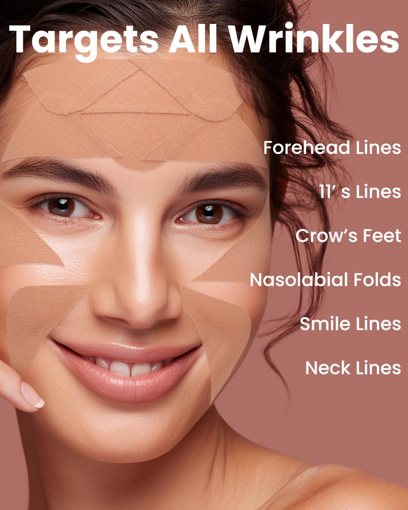 Akissos Facial Wrinkle Patches 80PCS Update Version Multi Area Anti Wrinkles Forehead Wrinkle Patches, Face Lift Tape for Wrinkles Overnight to Smooth Forehead Eyebrow Frown 11 Eye Smile Lines Lip - Image 4
