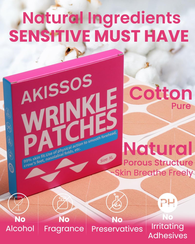 Akissos Facial Wrinkle Patches 80PCS Update Version Multi Area Anti Wrinkles Forehead Wrinkle Patches, Face Lift Tape for Wrinkles Overnight to Smooth Forehead Eyebrow Frown 11 Eye Smile Lines Lip - Image 5