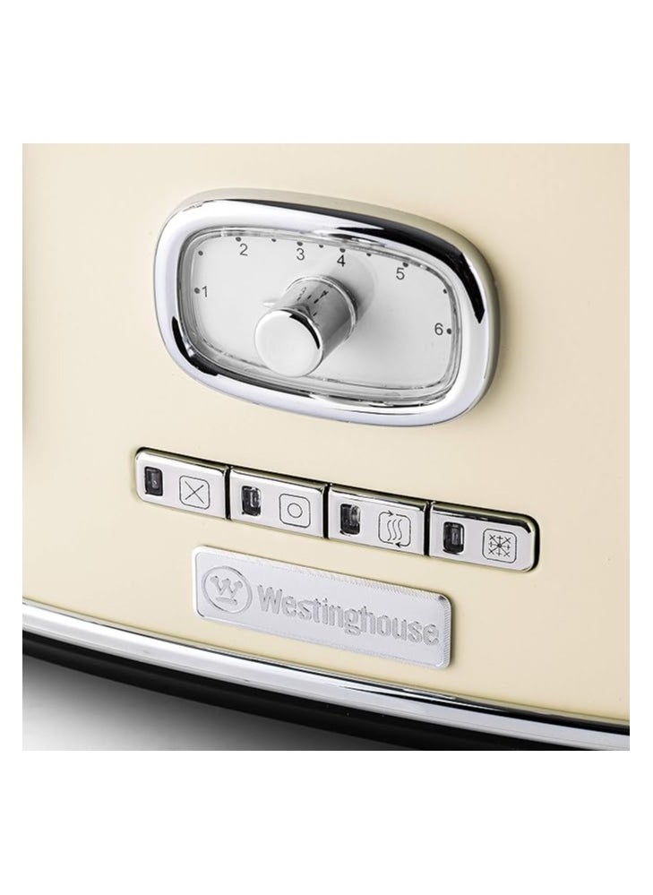Westinghouse Retro Series 4-Slice Toaster 1750W - White | High-Power Toaster for Even Toasting, Bagels & More  - Image 5