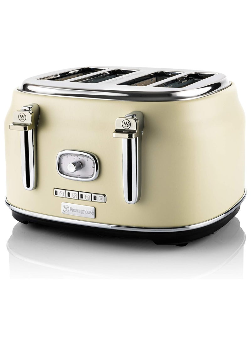 Westinghouse Retro Series 4-Slice Toaster 1750W - White | High-Power Toaster for Even Toasting, Bagels & More  - Image 1