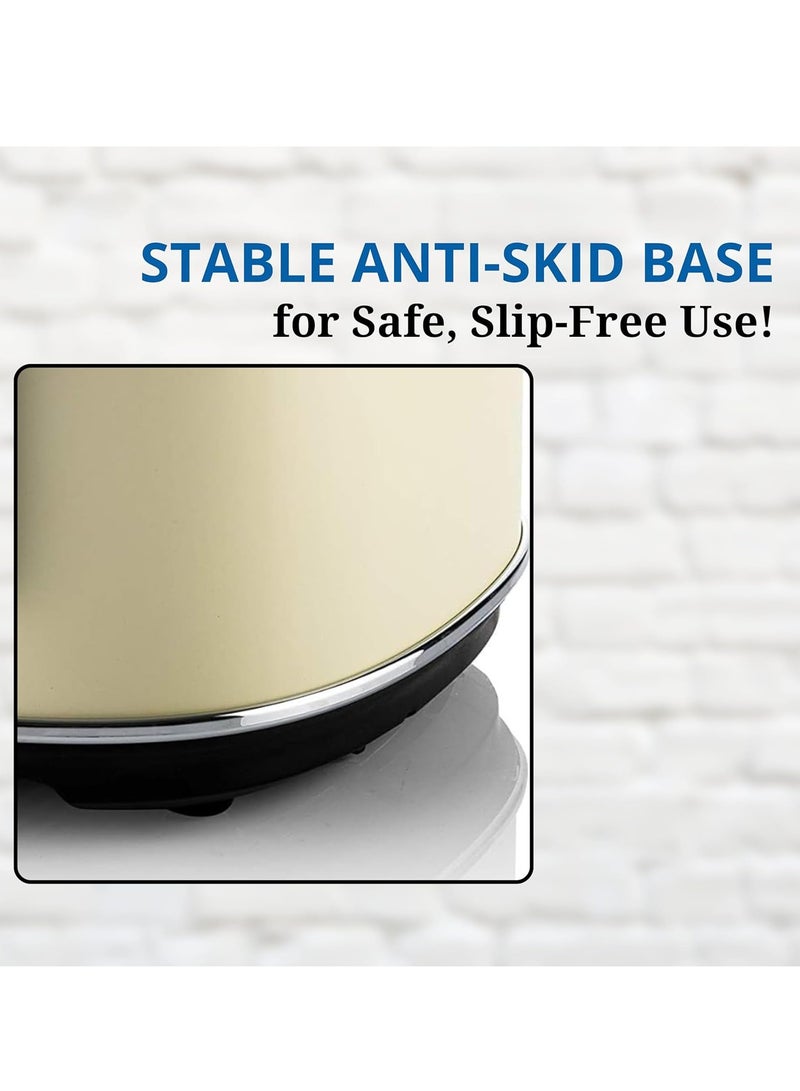 Westinghouse USA Retro 4-Slice Bread Toaster - Six Adjustable Browning Levels - with Self Centering Function & Crumb Tray - Including Warm Rack for Bread, Bagels, Sandwiches, & Croissants - Beige - Image 4