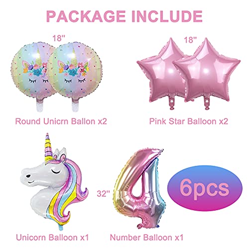 DUILE Unicorn Balloons Unicorn Birthday Party Decorations for Girls Foil Balloons Set Macaron and Rainbow Balloon Wedding Baby Shower Party Supplies 4 - Image 5