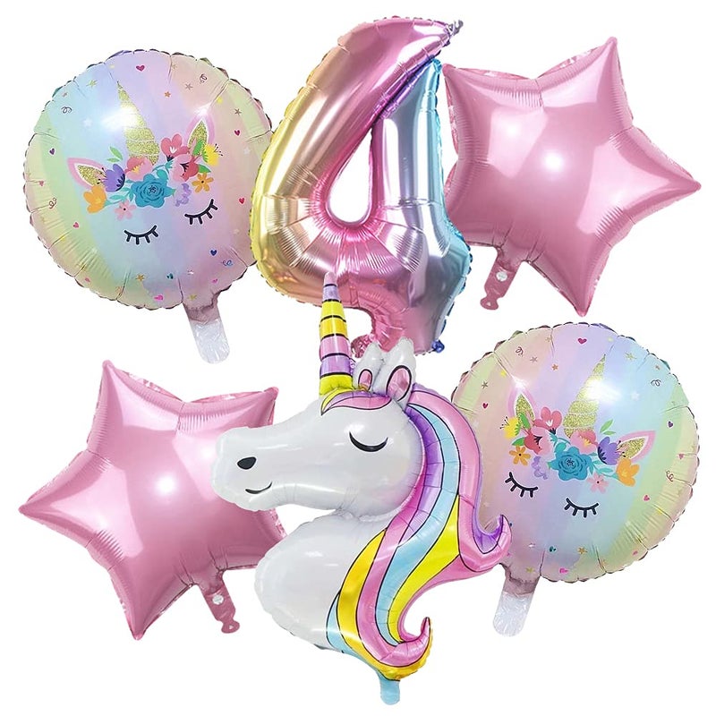 DUILE Unicorn Balloons Unicorn Birthday Party Decorations for Girls Foil Balloons Set Macaron and Rainbow Balloon Wedding Baby Shower Party Supplies 4 - Image 3