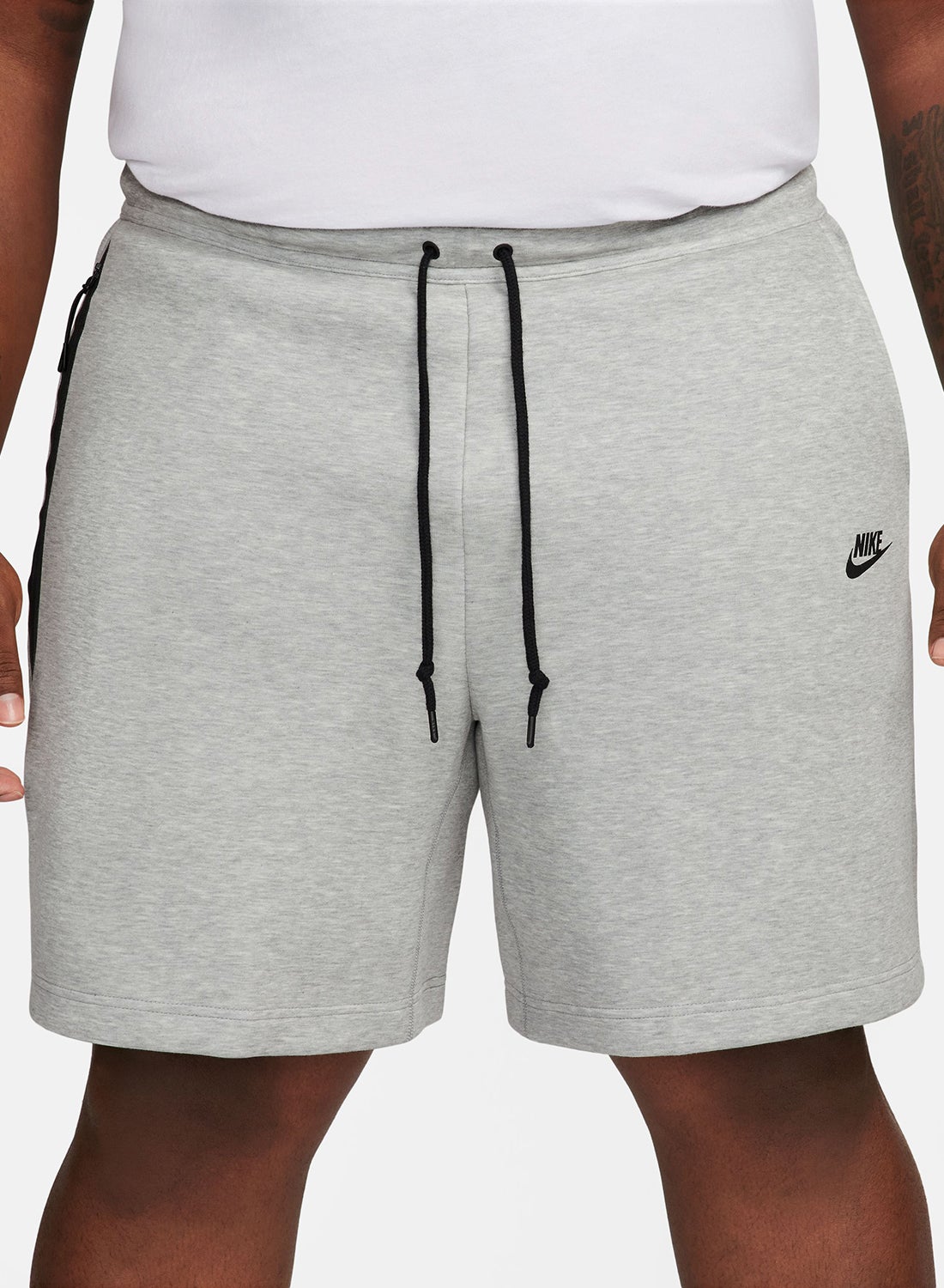 grey nike fleece shorts mens