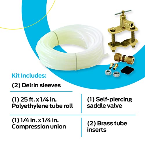 Eastman Ice Maker Installation Kit with Brass Inserts, 1/4 Inch Compression, 25 Foot Polyethylene Ice Maker Connectors, White, 48362 - Image 4
