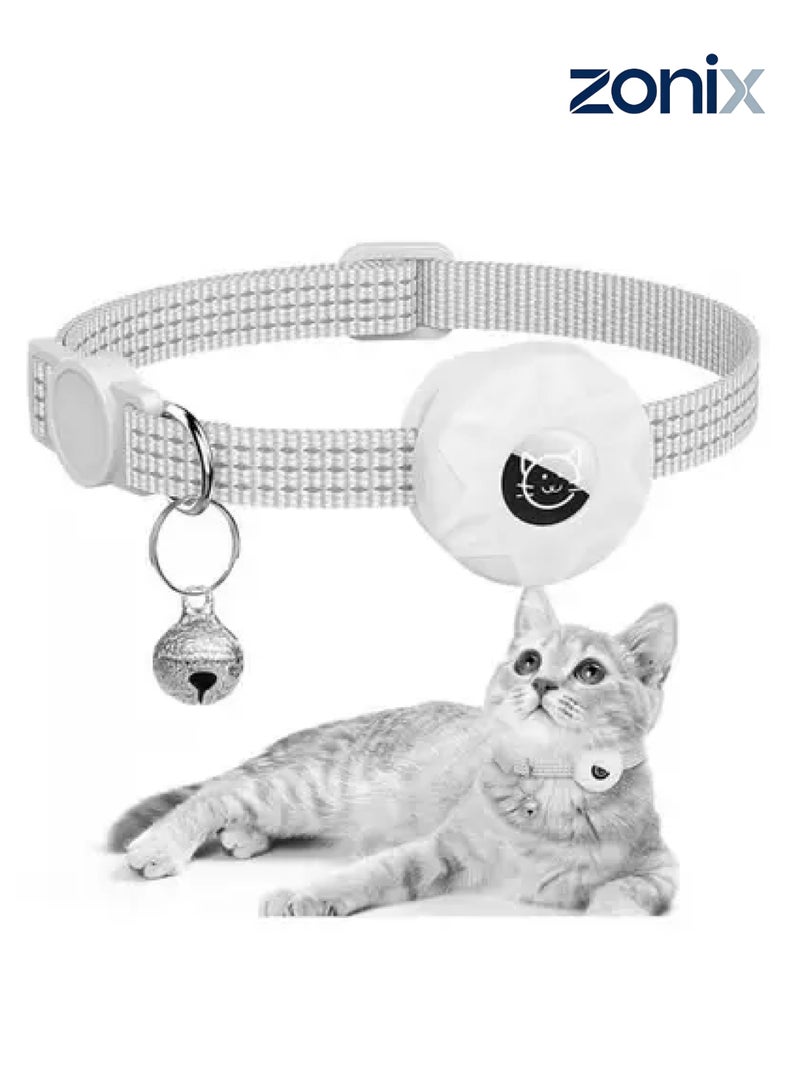 ZONIX Airtag Cat Collar Breakaway with Waterproof Holder, Reflective & Luminous Safety Collar with Bell, Adjustable for Cats and Small Dogs - Image 1