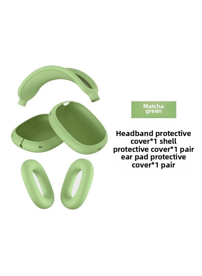 Generic - Suitable For Apple Headphone Case Airpods Max Protective Case Head-Mounted Earphone Case Silicone Protective Cover Case-Color:Max Matcha Green 3-piece Set (shell Set * 1 Pair Beam Set * 1 Ear Cushion Set * 1 Pair)-Applicable Model:AirPodsMax - Image 1