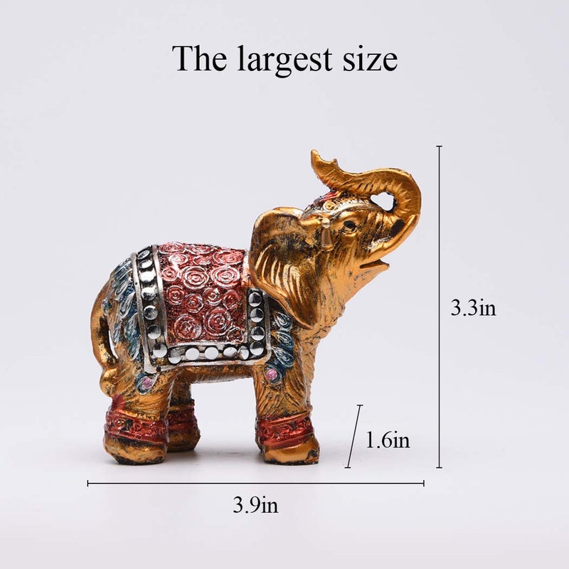 BRASSTAR Resin Elephants Family Seven Golden Statue Animal Figurine Home Office Feng Shui Decor Collection Gift TQZDPT13 - Image 2