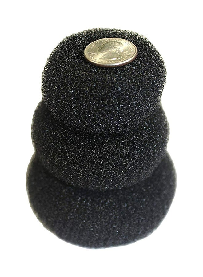3 Pcs Donut Hair Bun Maker Black 10x6x10cm Easy Use Hair Shaper Ring Styling Tool For Women Girls Daily Party Wedding Bridal Hairstyle Accessories - Image 2