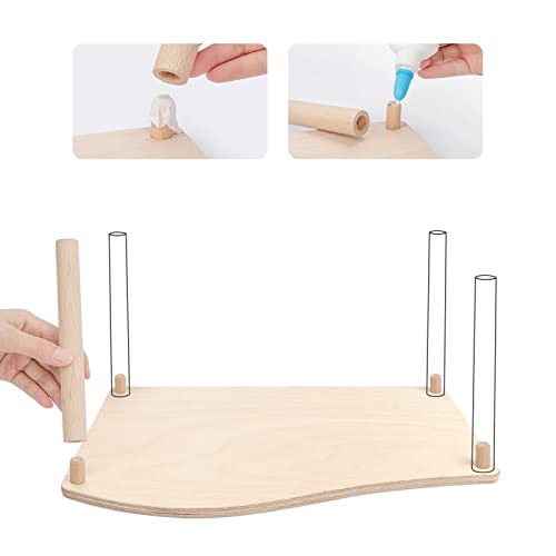 Niteangel Hamster Play Wooden Platform for Food Bowl Drinking Bottle and Other cage Accessories (Wave - 7" Height) - Image 5