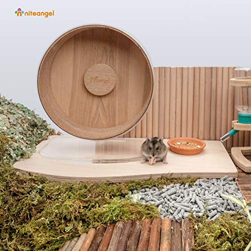 Niteangel Hamster Play Wooden Platform for Food Bowl Drinking Bottle and Other cage Accessories (Wave - 7" Height) - Image 2
