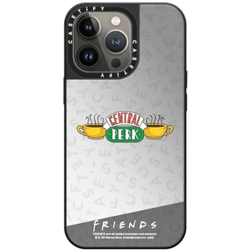 Casetify Mirror iPhone 13 Pro Case 【Friends Co-Lab / 4.9ft Drop Protection/Compatible with Magsafe】 - Central Perk - Silver on Black - Image 4
