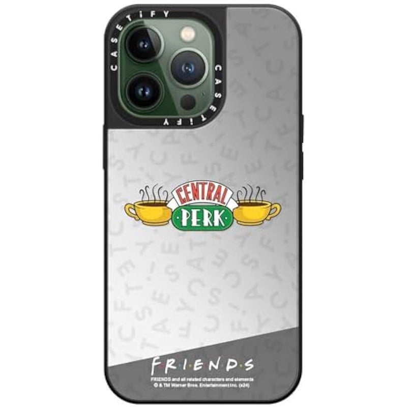 Casetify Mirror iPhone 13 Pro Case 【Friends Co-Lab / 4.9ft Drop Protection/Compatible with Magsafe】 - Central Perk - Silver on Black - Image 3