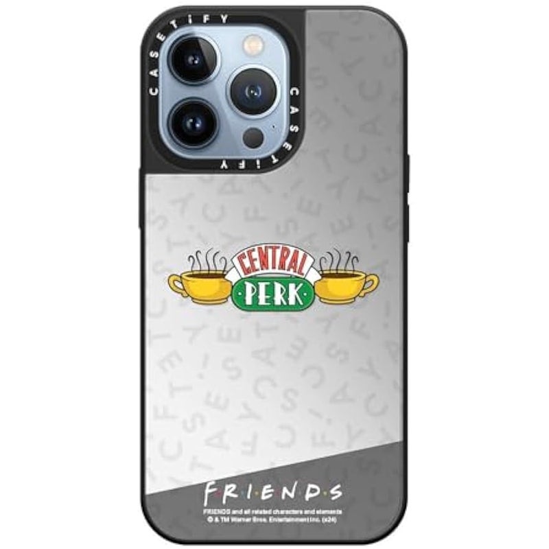 Casetify Mirror iPhone 13 Pro Case 【Friends Co-Lab / 4.9ft Drop Protection/Compatible with Magsafe】 - Central Perk - Silver on Black - Image 2