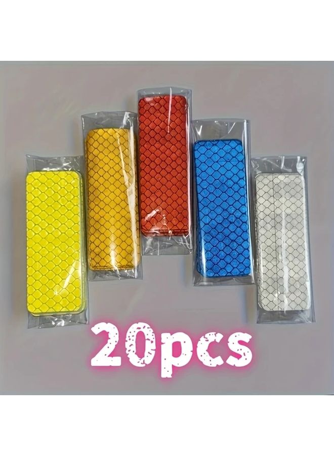 20 حزمة من ملصقات السلامة العاكسة من PVC بألوان عشوائية للخوذات والمركبات - Image 1