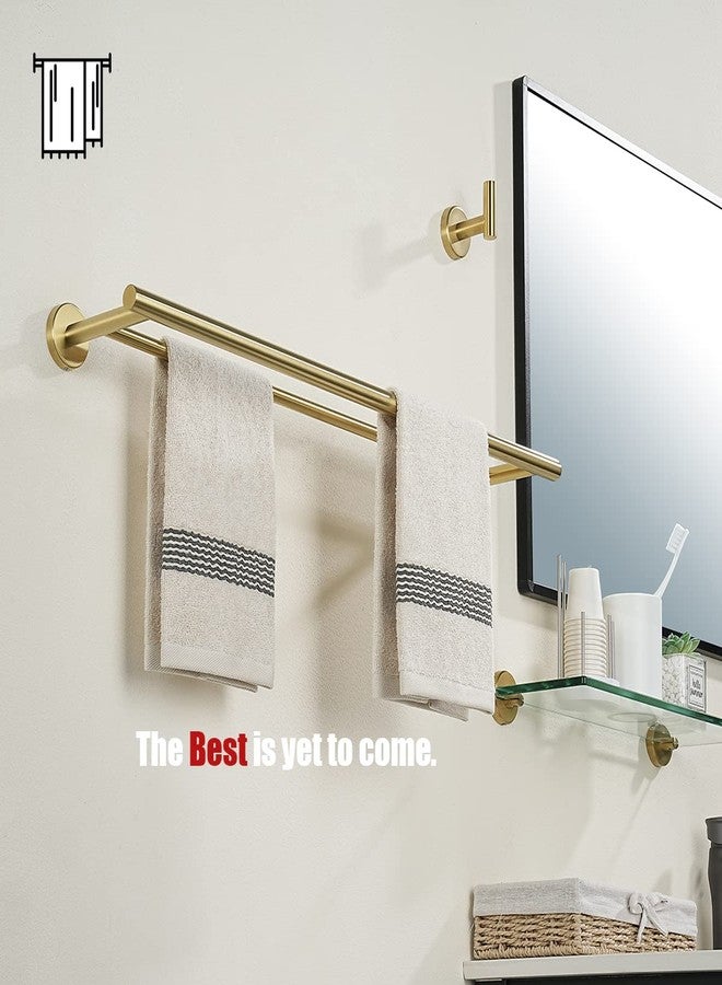 JQK Double Towel Bar 27 Inch, Brass Gold Useable Length 24 Inch 304 Stainless Steel Thicken 0.8mm Bath Towel Rack for Bathroom, Towel Holder Wall Mount, TB100L24-BG - Image 4
