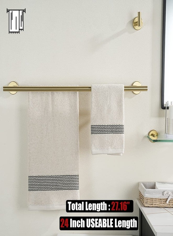 JQK Double Towel Bar 27 Inch, Brass Gold Useable Length 24 Inch 304 Stainless Steel Thicken 0.8mm Bath Towel Rack for Bathroom, Towel Holder Wall Mount, TB100L24-BG - Image 3