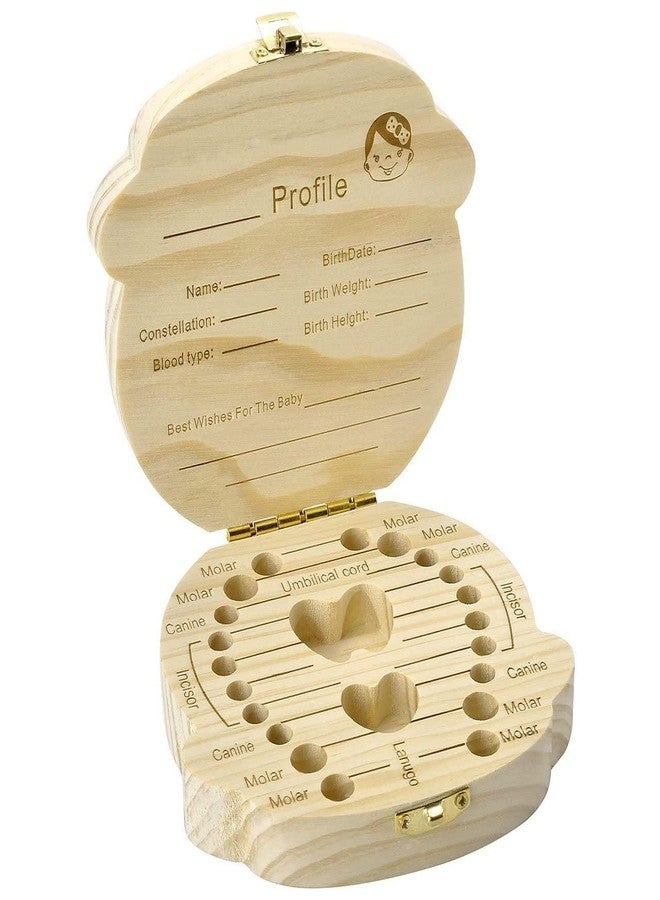 AweMonk Baby First Tooth Fairy Box, Wooden Baby Boy Tooth Keepsake Box Organizer for Kids Teeth Collection - Girls - Image 2
