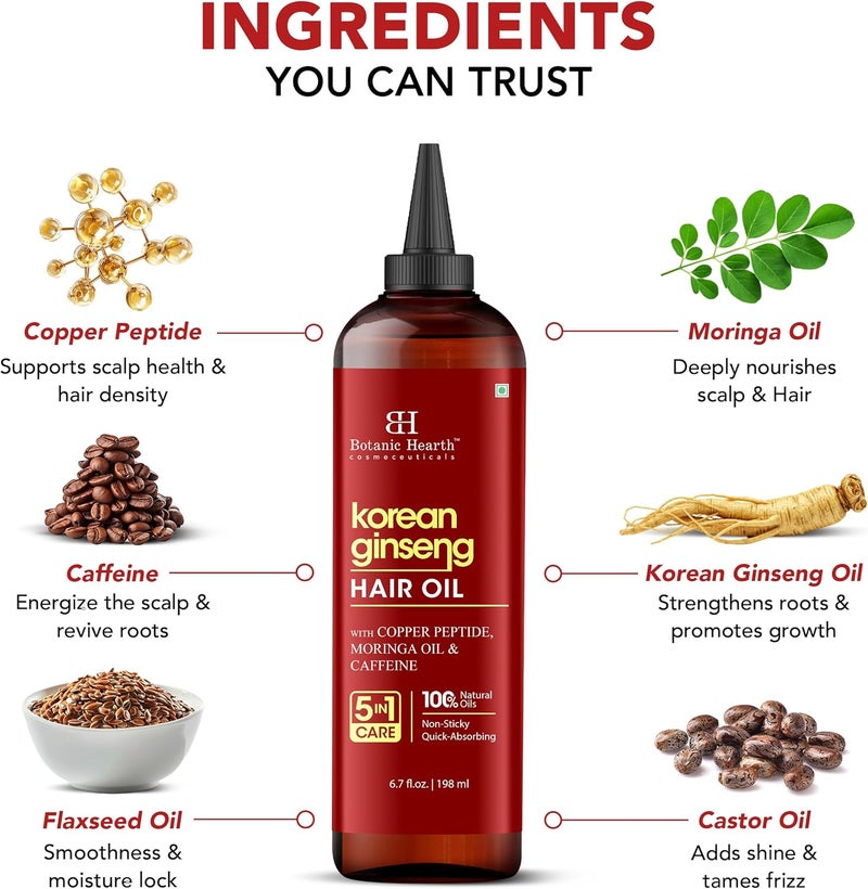 Botanic Hearth Korean Ginseng Hair Oil 6.7 fl oz - Image 2