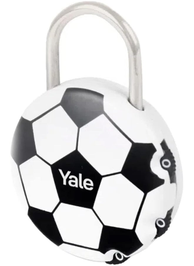 Yale Football Novelty Combination Padlock, 3 Dial Pin, Zinc Body, 40mm Width, Standard Security Suitable for Bags and Lockers  - Image 2