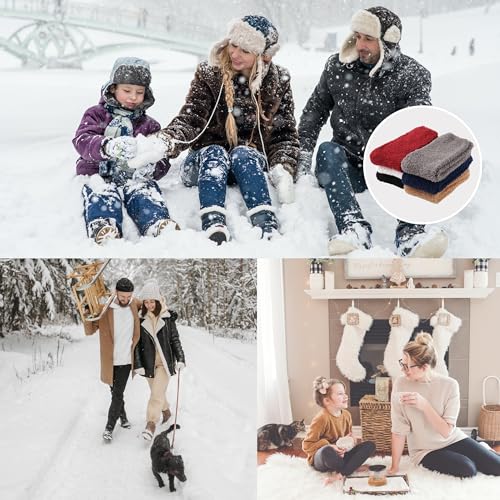 OVOV 3 Pairs Black Fuzzy Socks Men Winter Warm Cozy Fluffy Slipper Socks Soft Comfy Fleece Sleep Stockings - Image 4
