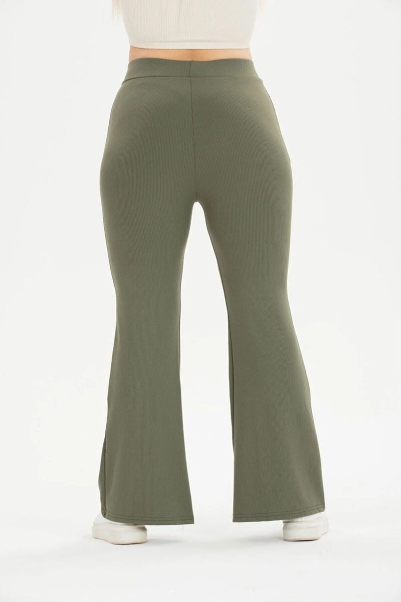 Swana Women's Plus Size Ribbed Spanish Leggings Trousers - Image 3
