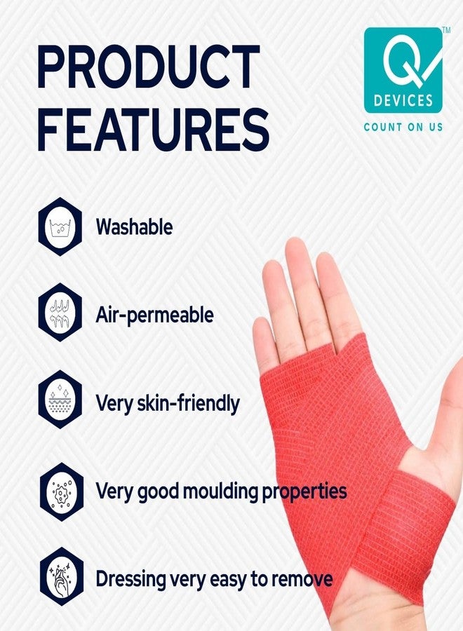 Q DEVICES Compression Bandage Wrap - Permanent Elastic Support for Bone Fractures, Sports Injuries & Swelling - Skin-Friendly Breathable Fabric - Versatile Fixation Dressing for Ankle, Wrist & Knee - Image 4