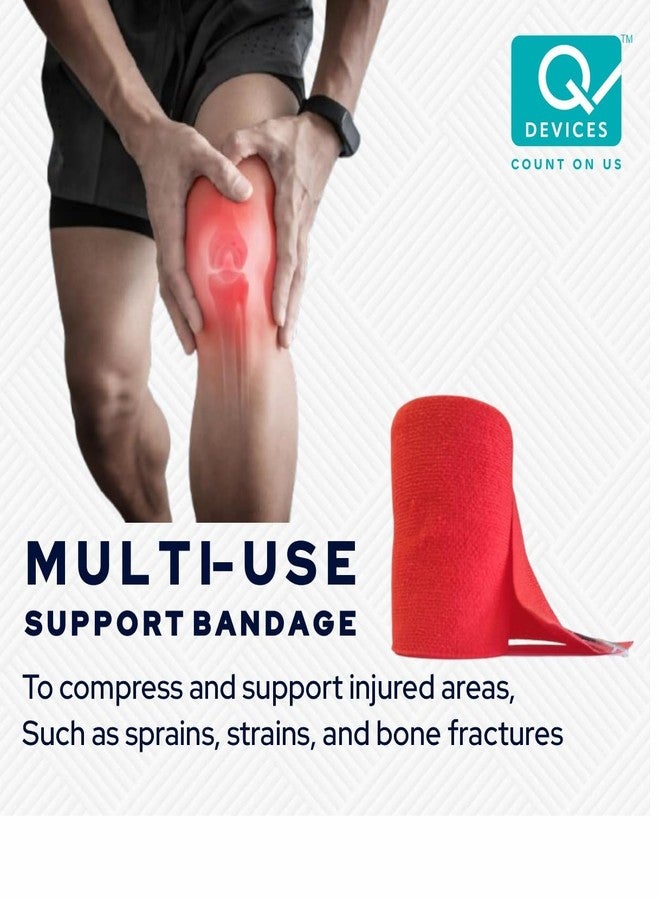 Q DEVICES Compression Bandage Wrap - Permanent Elastic Support for Bone Fractures, Sports Injuries & Swelling - Skin-Friendly Breathable Fabric - Versatile Fixation Dressing for Ankle, Wrist & Knee - Image 2